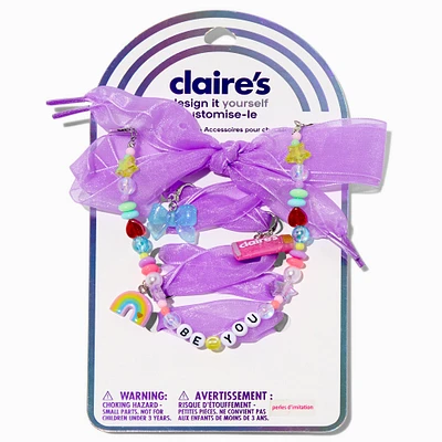 DIY "Be You" Lavender Beaded Shoelace Charm Kit