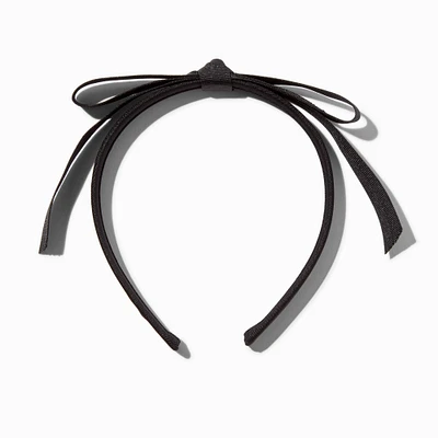 Black Skinny Ribbon Bow Headband