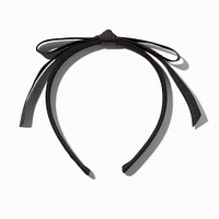 Black Skinny Ribbon Bow Headband