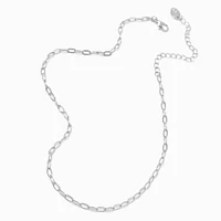 Silver-tone Small Paperclip Stackable Chain Necklace