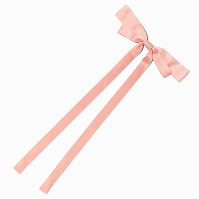 Blush Pink Extra Long Hair Bow Clip