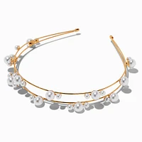 Gold Double Row Pearl Headband
