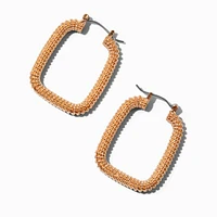 Gold-tone Mesh Square 40mm Hoop Earrings