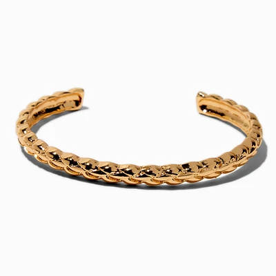 Gold-tone Quilted Cuff Bracelet