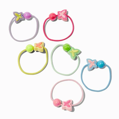 Claire's Club Iridescent Butterfly Neon Hair Ties - 6 Pack