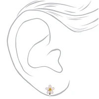White Daisy Clip-On Earrings