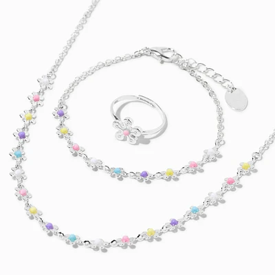 Claire's Club Silver Daisy Jewelry Set - 3 Pack