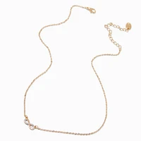 Gold-tone Crystal Infinity Pendant Necklace