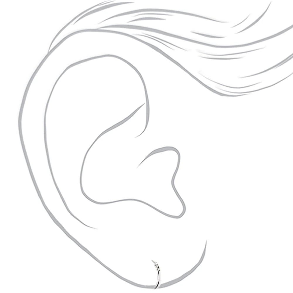 C LUXE by Claire's Sterling Silver Cubic Zirconia Stud & Hoop Earrings - 3 Pack