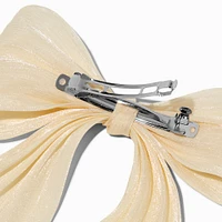 Ivory Organza Hair Bow Clip