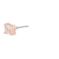 Rose Gold Cubic Zirconia 4mm Square Stud Earrings