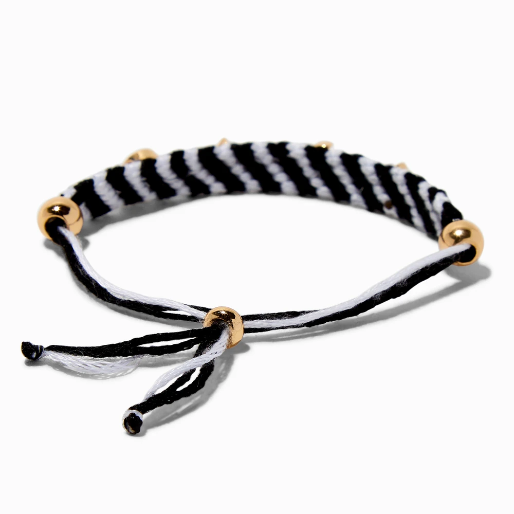 Celestial Black & White Woven Adjustable Bracelet
