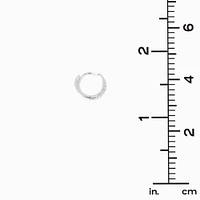 C LUXE by Claire's Sterling Silver 8mm Cubic Zirconia Pavé Clicker Hoop Earrings