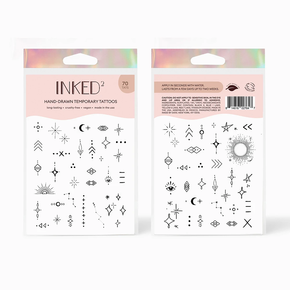 INKED2 Star-Crossed Pack Temporary Tattoos