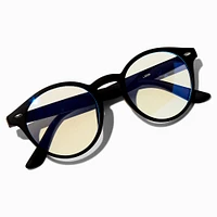 Solar Blue Light Reducing Round Retro Clear Lens Black Frames