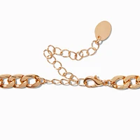 Gold-tone Pearl Heart Choker Necklace 