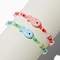 Best Friends Beaded Fish Charm Stretch Bracelets - 2 Pack