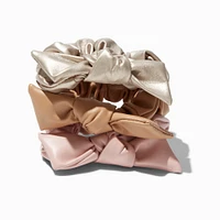 Faux Leather Knotted Hair Scrunchies - 3 Pack
