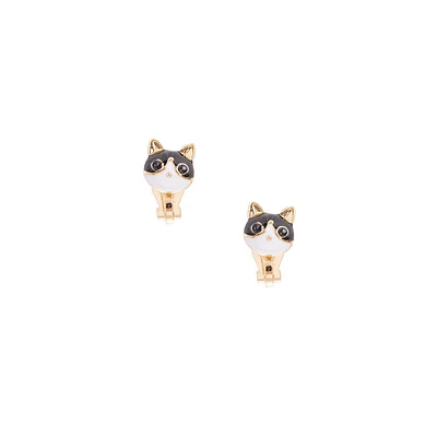 Tuxedo Cat Clip-On Earrings