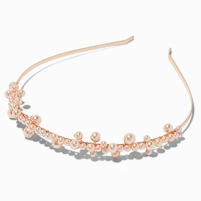 Rose Gold Pearl Cluster Headband