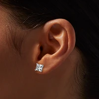 C LUXE by Claire's Sterling Silver Cubic Zirconia 6mm Square Stud Earrings