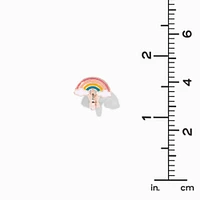 Rose Gold-tone Embellished Rainbow Clip-On Earrings - 6 Pack