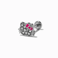 Hello Kitty® Stainless Steel Crystal Face 18G Threadless Cartilage Earring