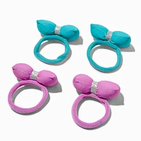 Claire's Club Glitter Puffy Bow Hair Ties - 4 Pack