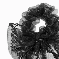 Black Lace Hair Bow Scrunchie