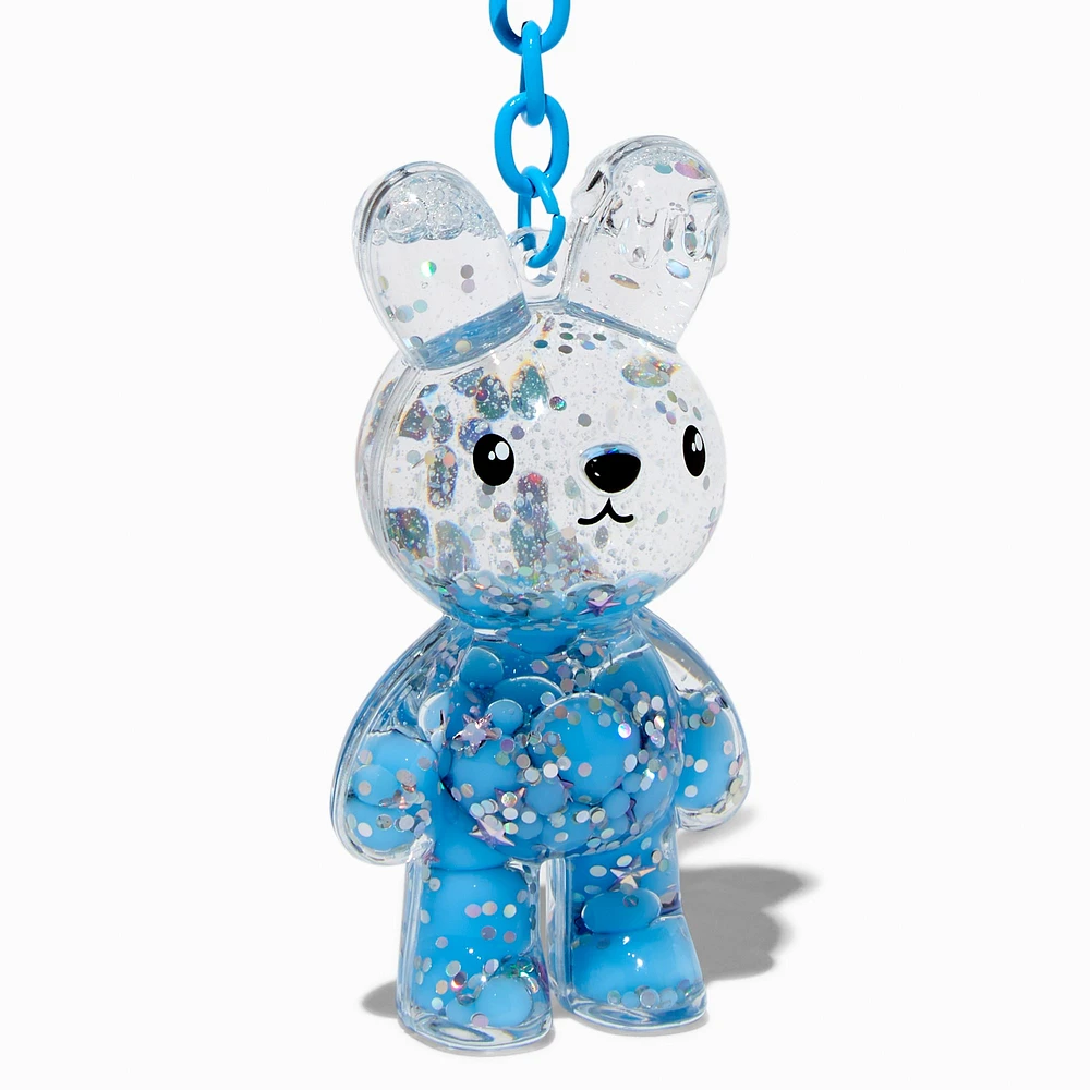 Bunny Water-Filled Glitter Keychain