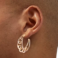 Gold-tone 30mm Ball Hoop Earrings