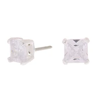 C LUXE By Claire's Sterling Silver Cubic Zirconia 5mm Square Stud Earrings