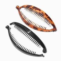 Brown & Black Tortoiseshell Banana Clip Hair Claws - 2 Pack