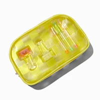 Yellow Checkered Clear Stationery Set
