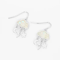 Glow The Dark Storm Cloud 0.5" Drop Earrings