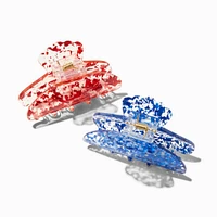 Red & Blue Glitter Hair Claws - 2 Pack