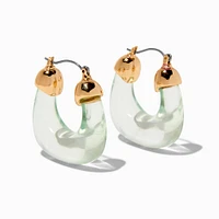Blue Clear Acrylic Gold-tone Hoop Earrings