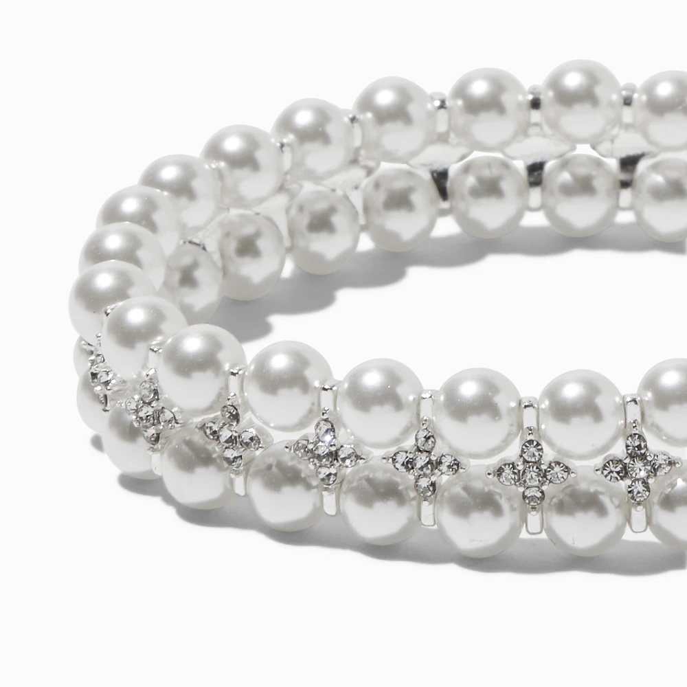 Double Pearl Stretch Bracelet 