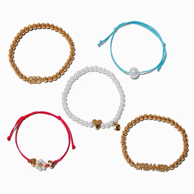 T H E M E x Claire's ''Big Dreamer'' Beaded Bracelet Set - 5 Pack