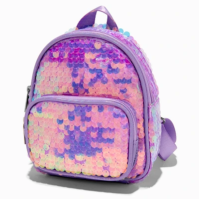 Claire's Club Purple Sequin Mini Backpack