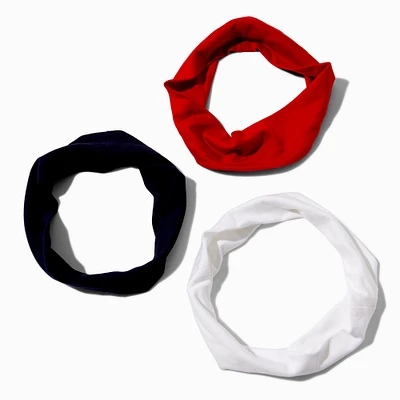 Black, White, & Red Headwraps - 3 Pack