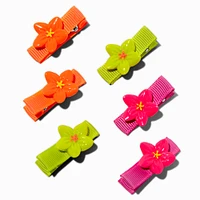 Claire's Club Neon Flowers Hair Clips - 6 Pack