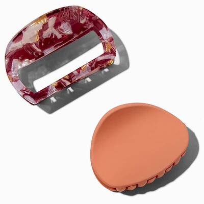 Tortoiseshell Mauve Hair Claws - 2 Pack 