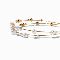 Gold Double Row Pearl Headband