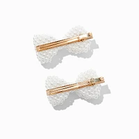 Pearl Hair Bow Clips - 2 Pack