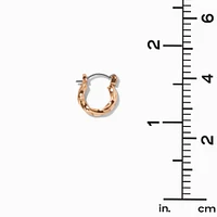Gold-tone Twisted 10mm Mini Hoop Earrings