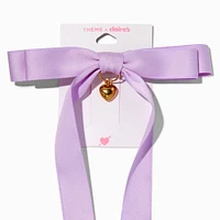 T H E M E x Claire's Long Tail Gold-tone Heart Charm Hair Bow Clip