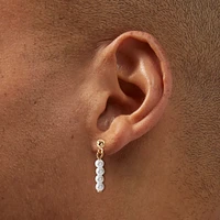 Gold-tone Pearl Micro Drop Earrings