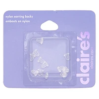 Clear Nylon Earring Back Replacements - 12 Pack