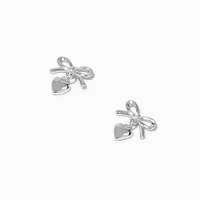 C LUXE by Claire's Sterling Silver Bow Heart Drop Earrings